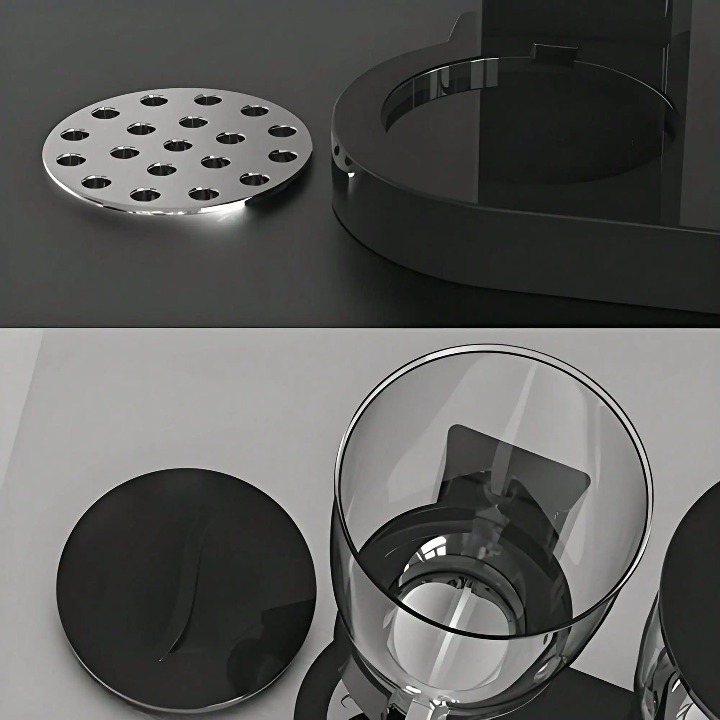 2pc, 6L Black Countertop Cereal Dispenser, Container