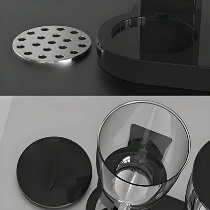 2pc, 6L Black Countertop Cereal Dispenser, Container