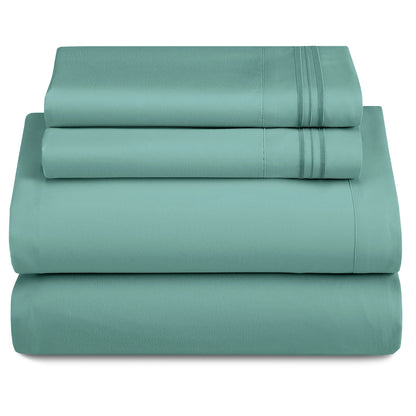 Set - 3 Piece 16" Deep Pocket Fitted Sheet Ultra-Soft Microfiber