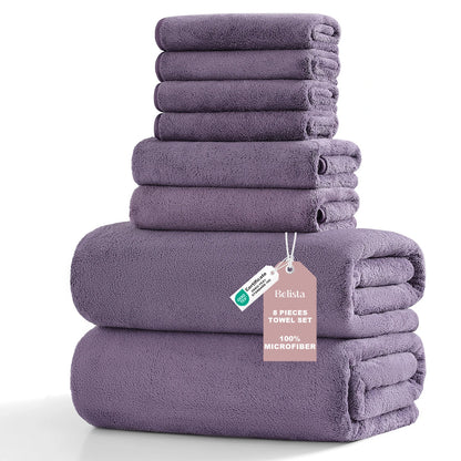 8Pcs Oversized Bath Towel Set, 35"×70" 2 Towels + 2 Hand Towels + 4 Washcloths