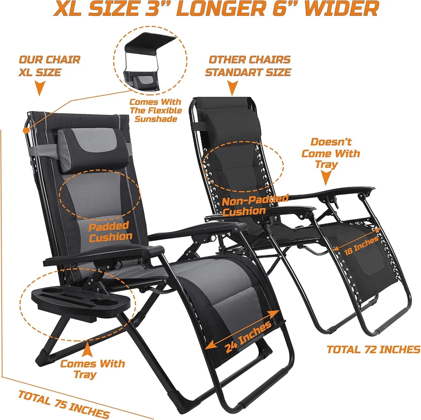 XXL Oversize Zero Gravity Recliner, Chair, Outdoor