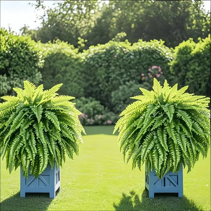 2pc Elegant Boston Fern Plants, 38 Lifelike Leaves