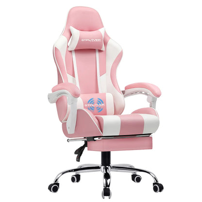 Gaming Chair with Adjustable Height, Swivel Seat,