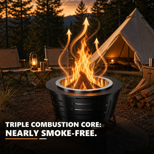 26 inch Smokeless Fire Pit - Triple Burn Technology