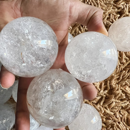 1pc Large Elegant Clear Quartz Crystal Sphere, Polished Ball