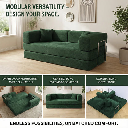 4:1 Queen Size Boneless Loveseat, Futon Sofa Bed 79"