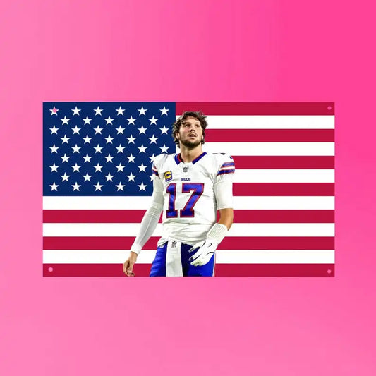 Josh Allen American Flag, Buffalo Football Wall Flag