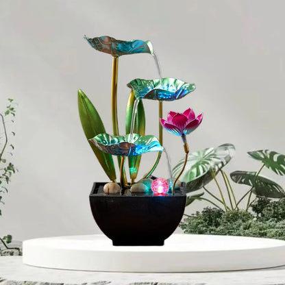 Tabletop Waterfall Fountain w/LED Lights, Meditation, Relaxing