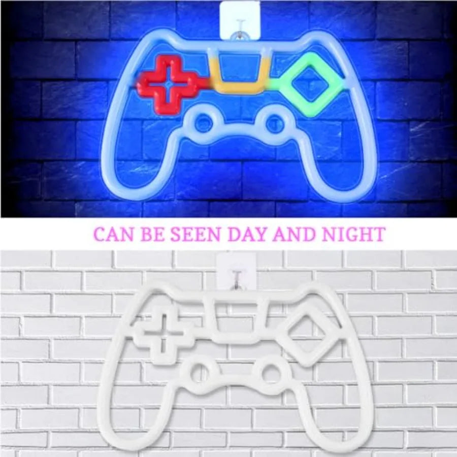 LED Game Controller Shape Neon Light- USB/Battery Powered