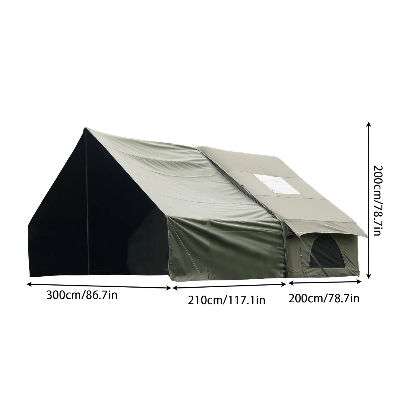 Large Inflatable Camping Tent w/Skylight, Air-Flow & Breathable Mesh Design