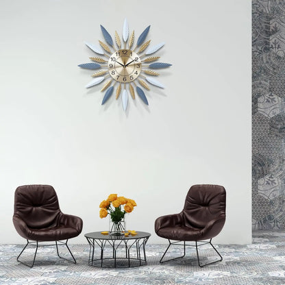 23" Large Sunburst Design Wall Clock, Silent