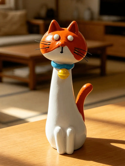 1Pc Creative Healing Cartoon Cat Shaped Resin Flower Vase