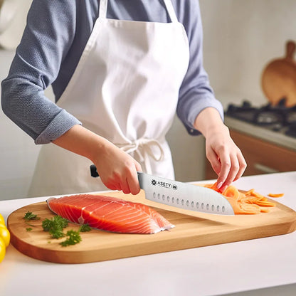 15 PCS Kitchen Knife Set, Built-in Knife Sharpener