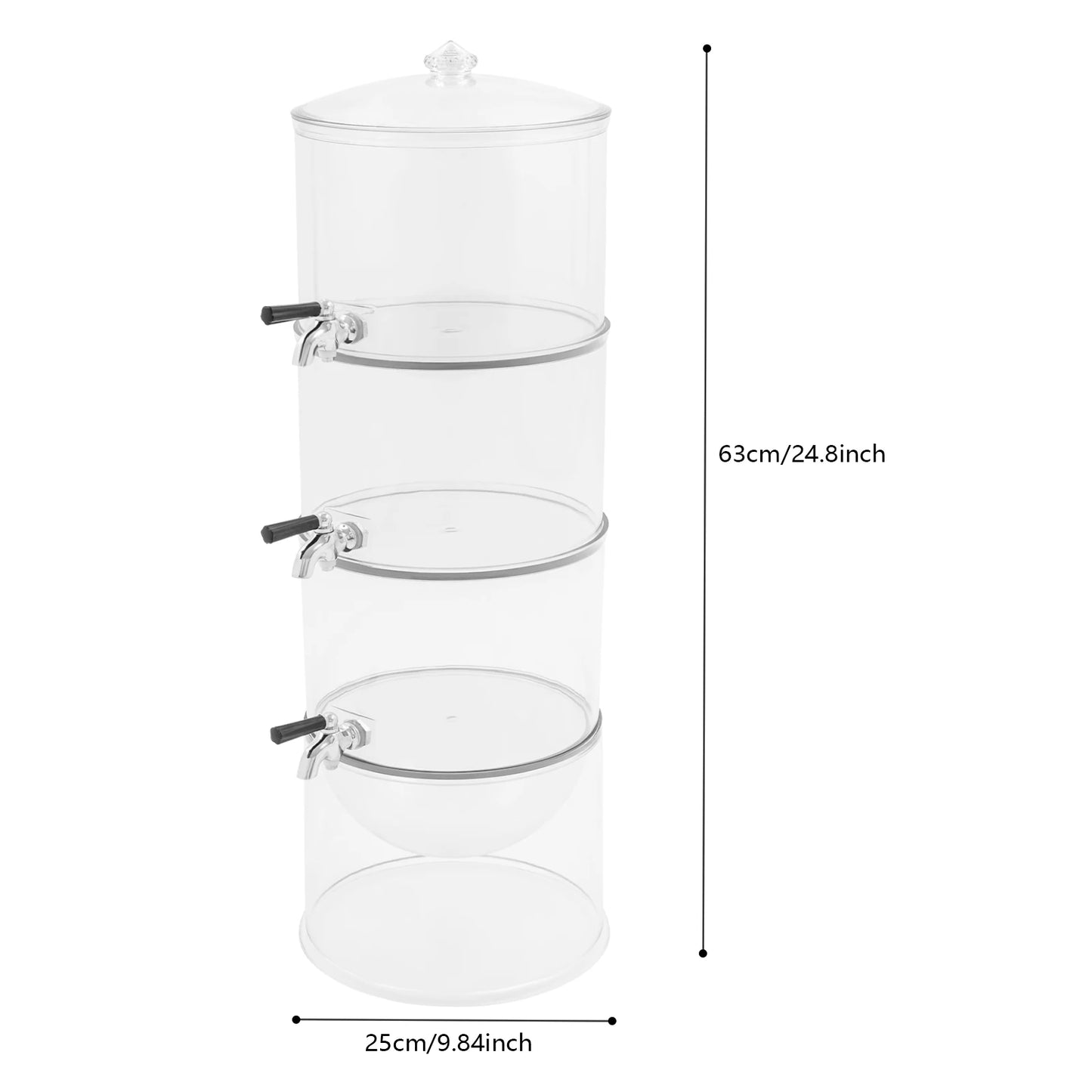 3 Tier Stackable Drink Dispenser w/Faucet, Acrylic Large Capacity