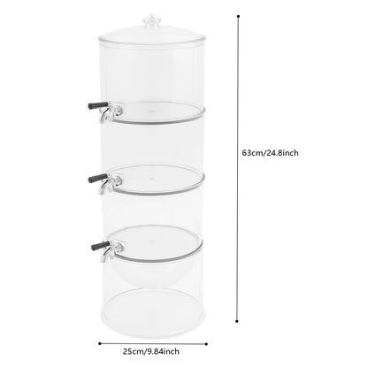 3 Tier Stackable Drink Dispenser w/Faucet, Acrylic Large Capacity