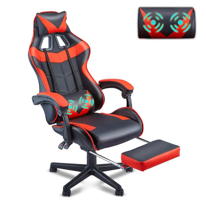 Ergonomic Adjustable Gaming Chair w/Footrest, Headrest, Lumbar Support