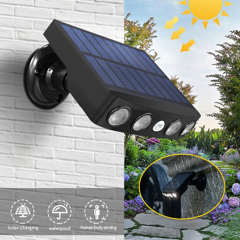 4 LED Flush Mount Light, Motion Sensor Security Spotlight