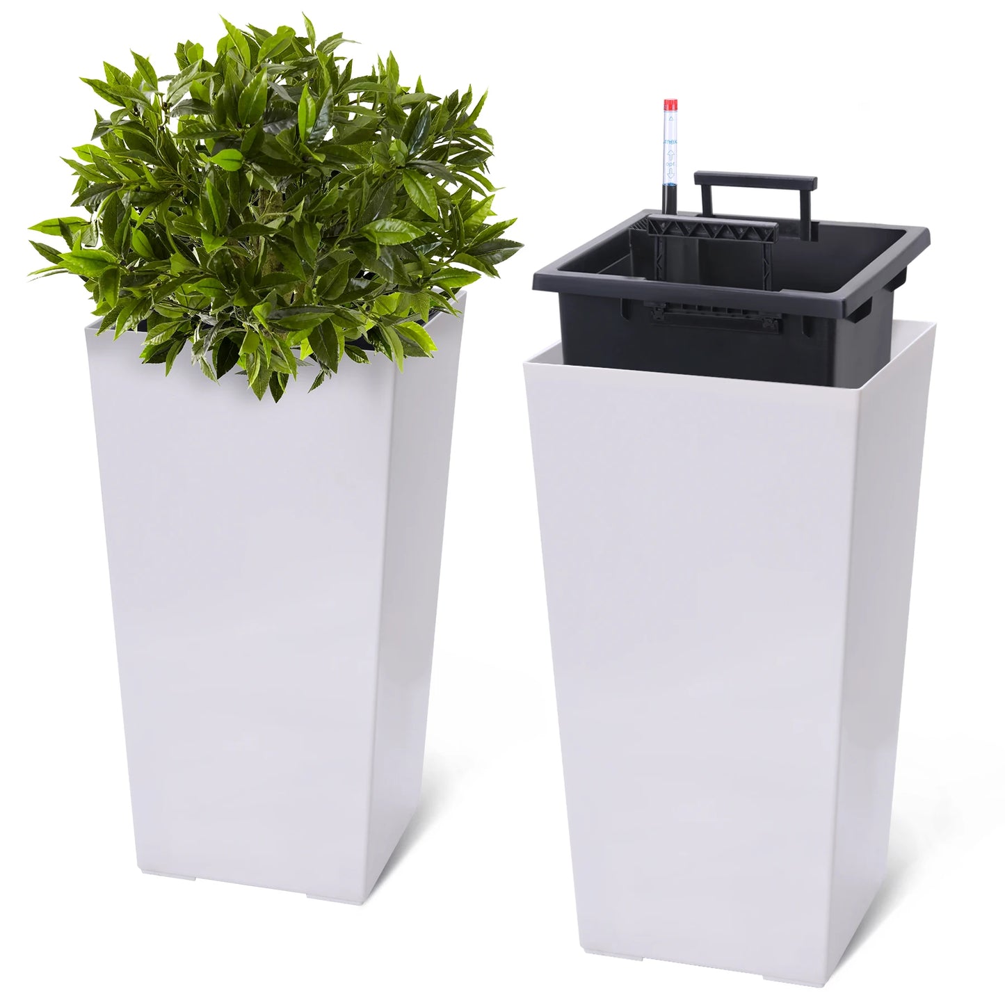 2pcs Outdoor Indoor /Outdoor Planter, Drainage Holes Auto Watering,