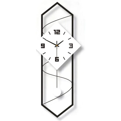 Modern Quartz Silent Large Pendulum Wall Clock, 27"x12"