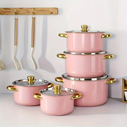 5pc Classic Cookware Set, Stainless Steel Pots and Pans