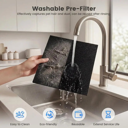 Large Air Purifier w/Washable HEPA Filters for; Dust, Pets, Smoke, and Pollen