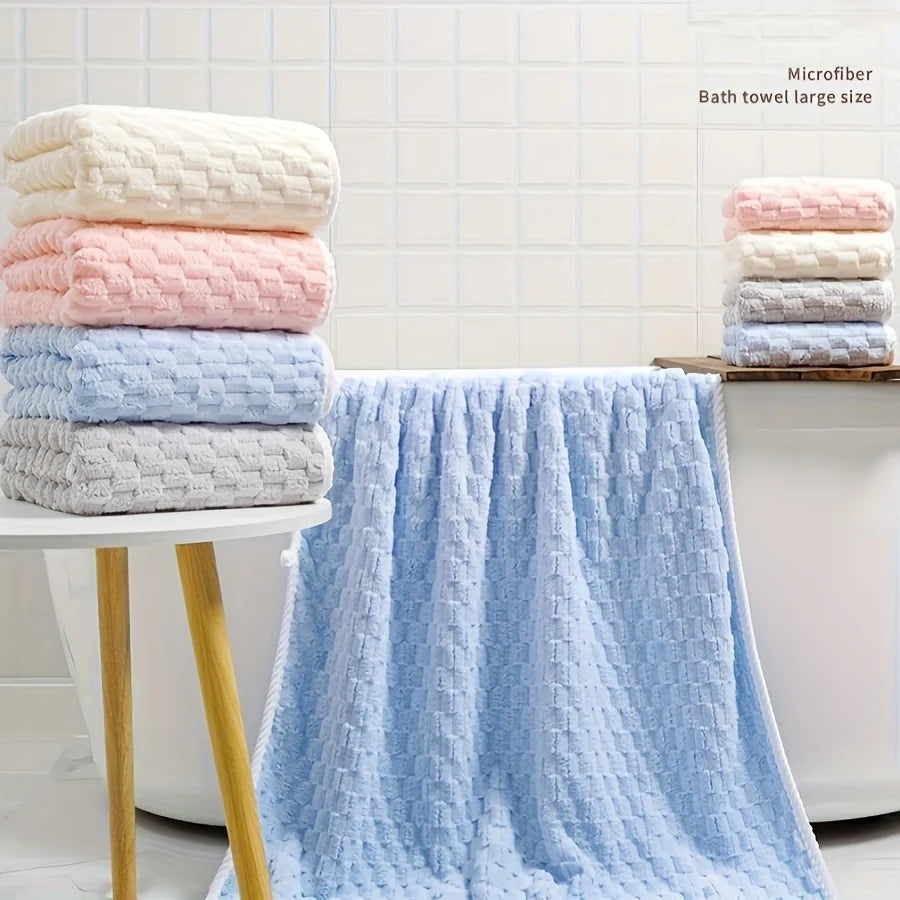 Coral Velvet Bath Towel, Thickened, Enlarged, Soft, Quick-Drying