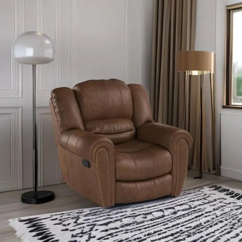 Classic and Traditional Manual Recliner Chair, Leather