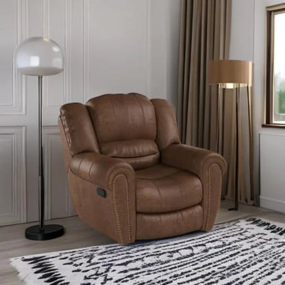 Classic and Traditional Manual Recliner Chair, Leather