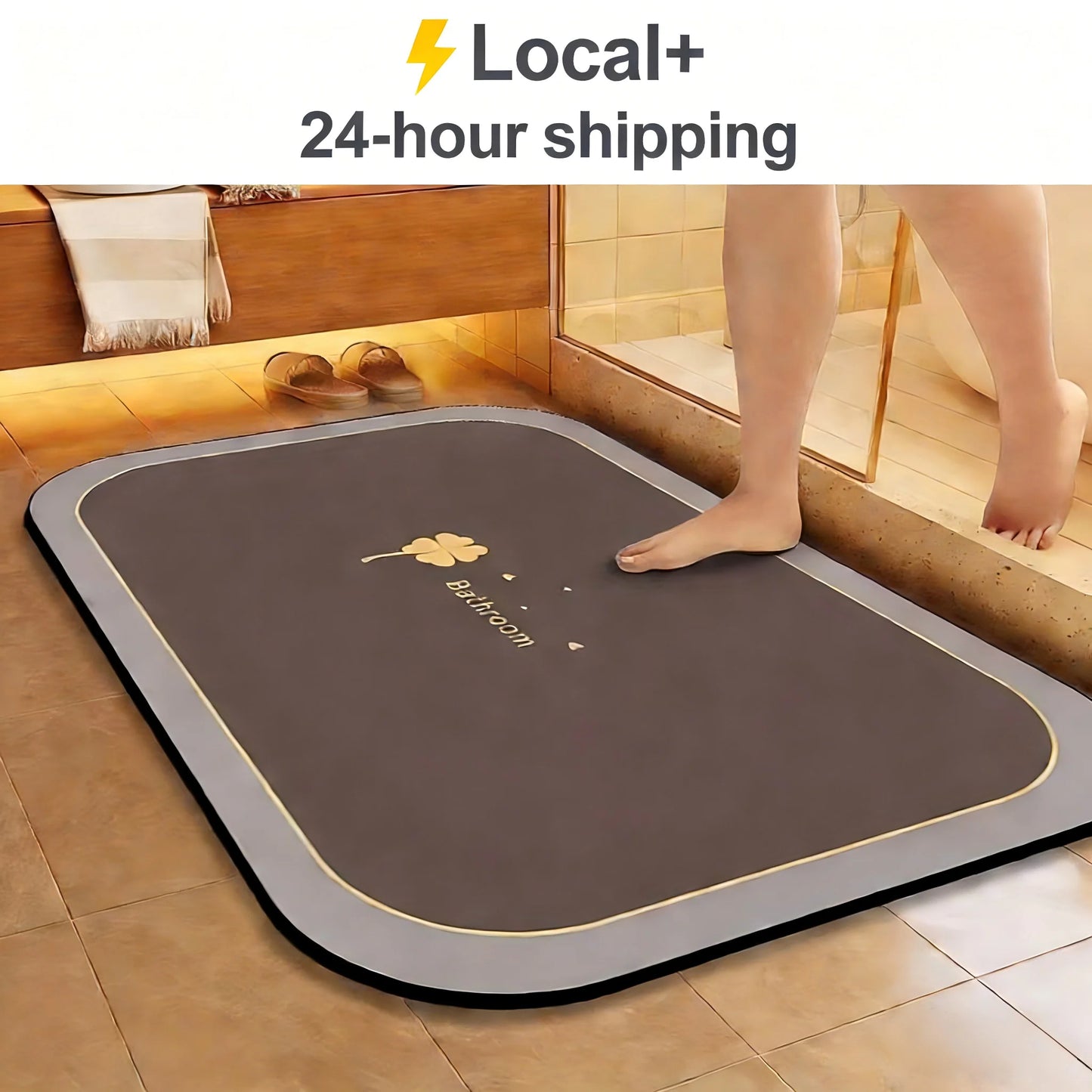 1pc Diatomite Bathmat, Quick Dry, Super Absorbent, Non-slip