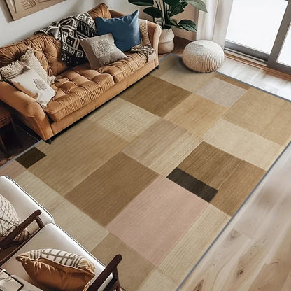 Nordic Minimalist Geometric Color Block Living Room Carpet