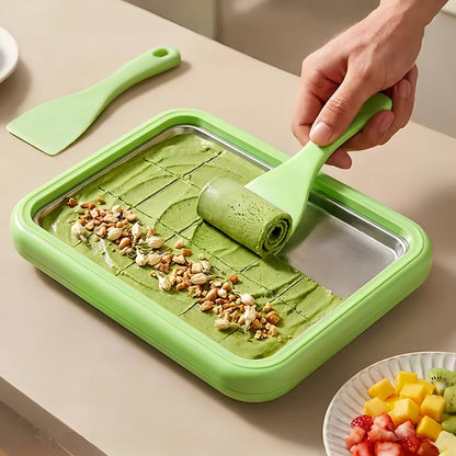 Stainless Rolled Ice Cream Maker Machine for Homemade Stir-Fry Frozen Yogurt Desserts