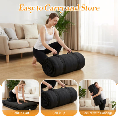 4" Portable Soft Floor Mattress w/Removable Washable Cover