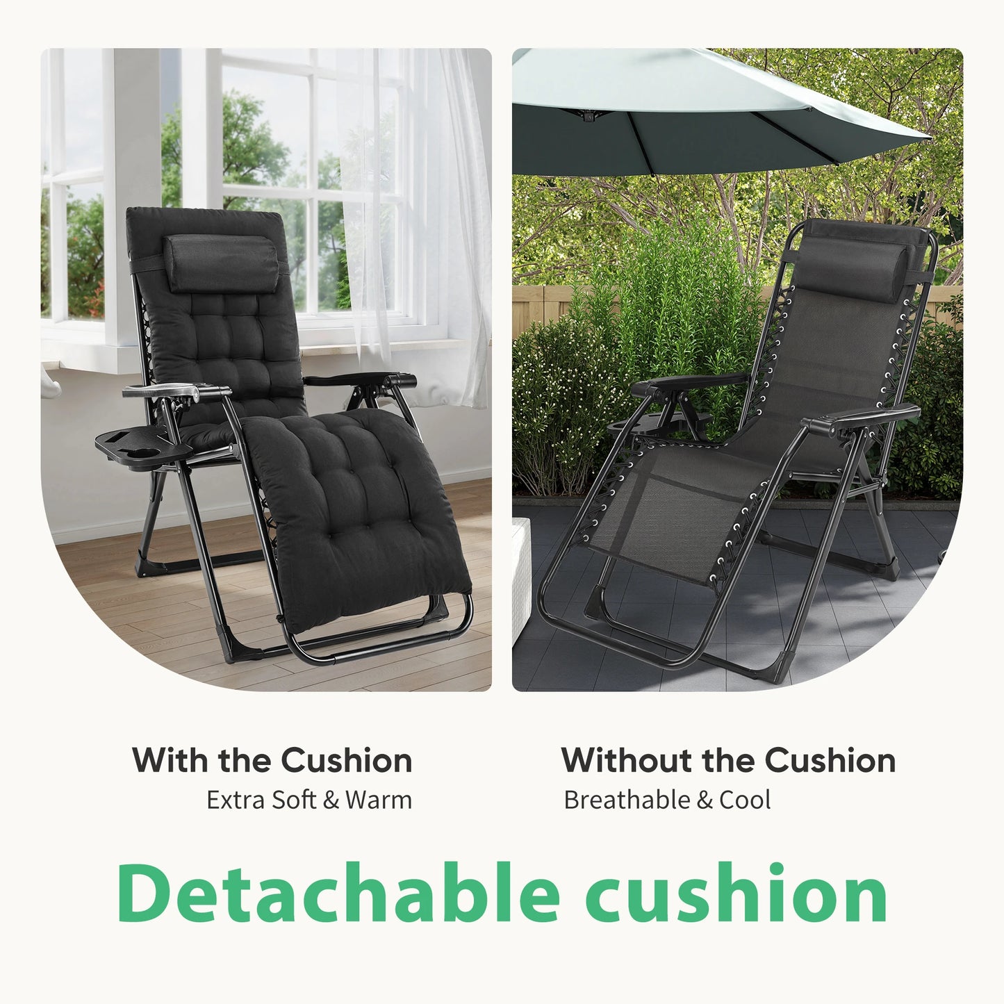 Folding Zero Gravity Recliner, Patio Lounge Chair