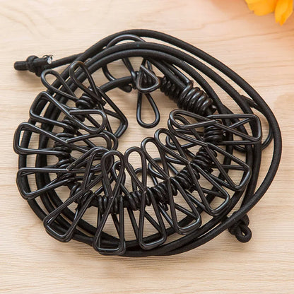 1pc Portable Clothesline With 12 Clips