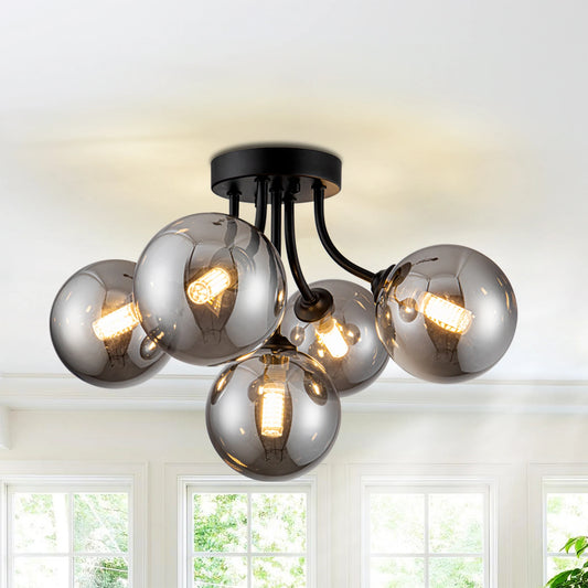 Sputnik Light Fixtures, 5-Bulbs, Semi Flush Mount