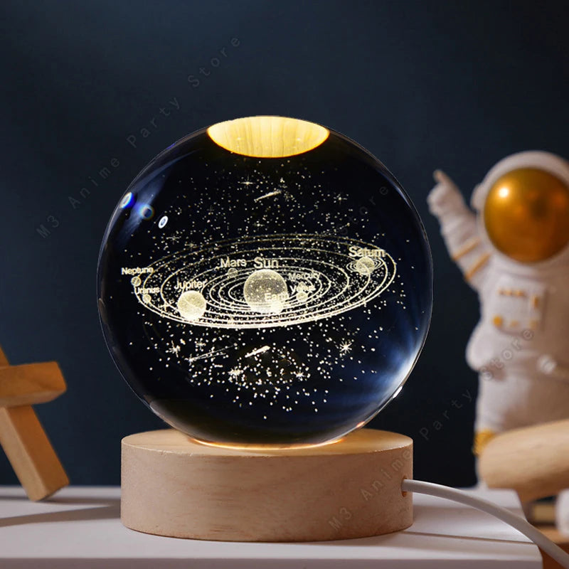 Unique Galaxy 3D Crystal Ball Night Light LED Lamp