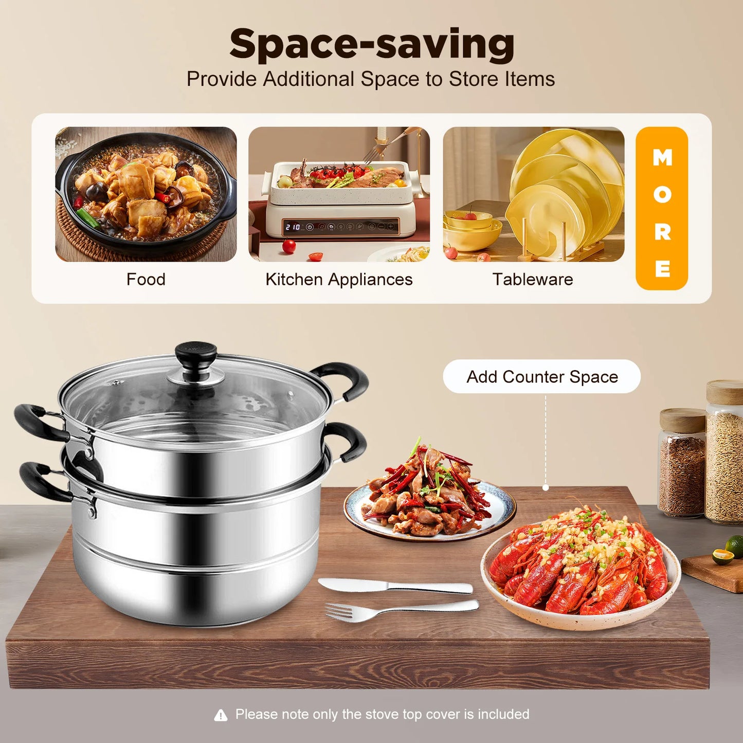 Noodle Board Stove Covers w/Built-In Handles, Durable, Thick