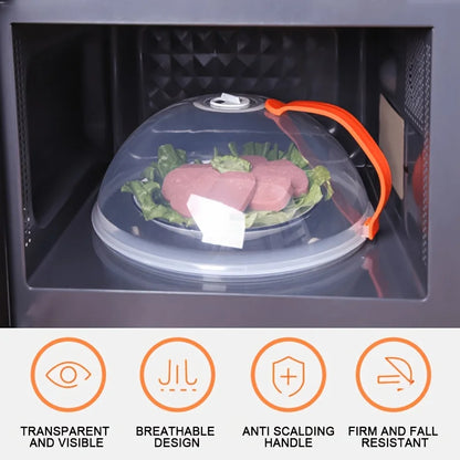 Microwave Splash Proof Cover w/Steam Vents & Easy Grip Handle