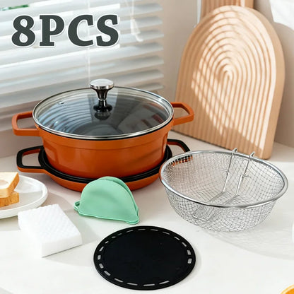 8pc Pots and Pans Non-Stick Cookware Set, Induction, PFOA Free