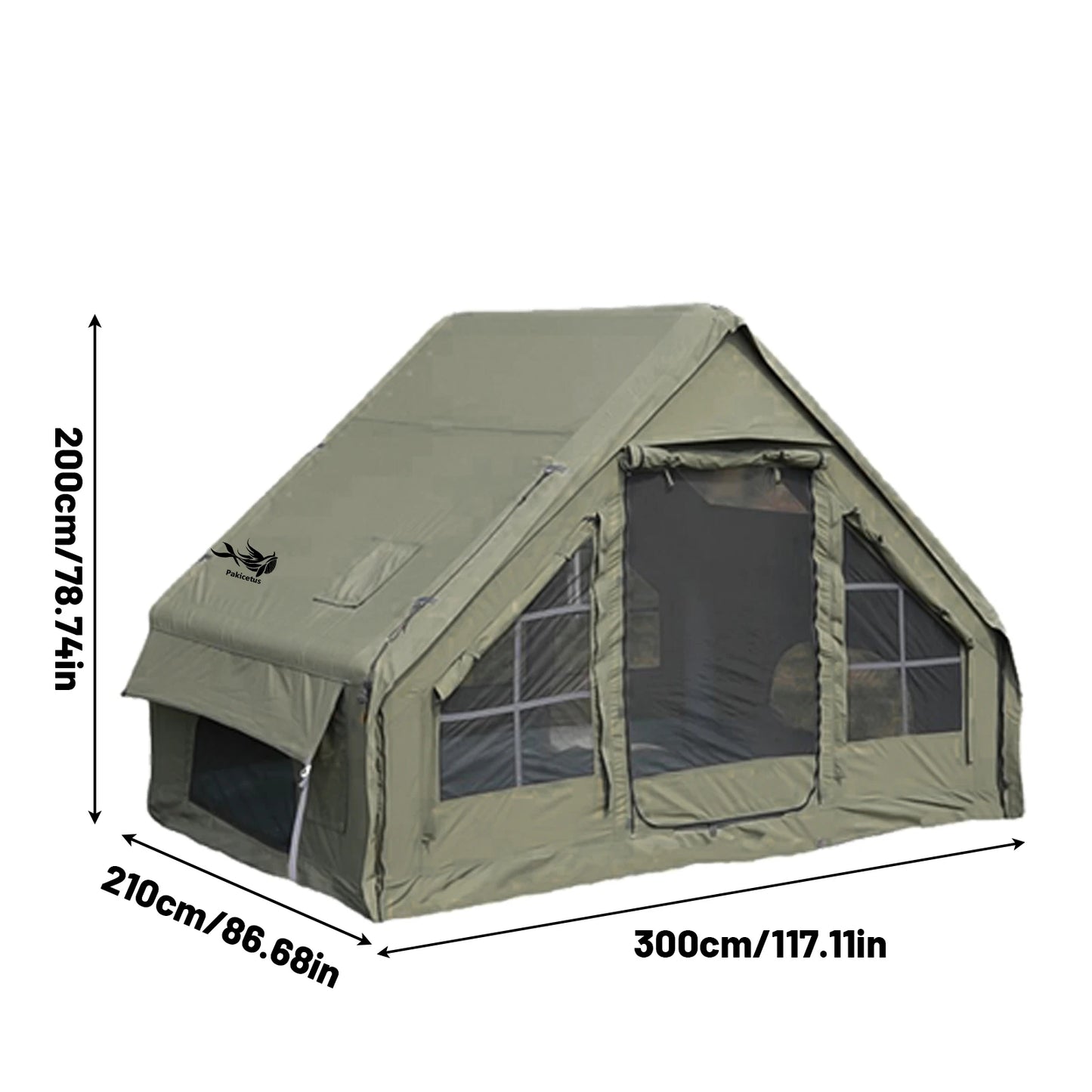 Large Inflatable Camping Tent w/Skylight, Air-Flow & Breathable Mesh Design