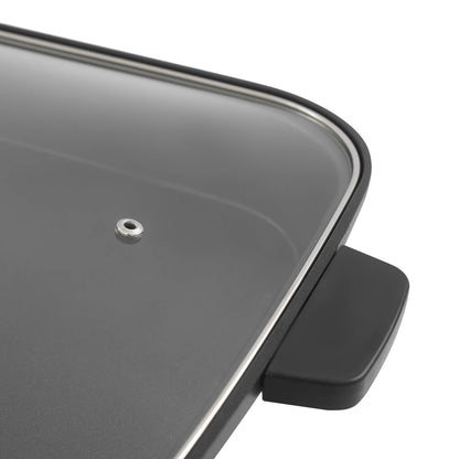 Stainless Tabletop Gas Stove w/Grill Pan and Lid, Non-stick Coating