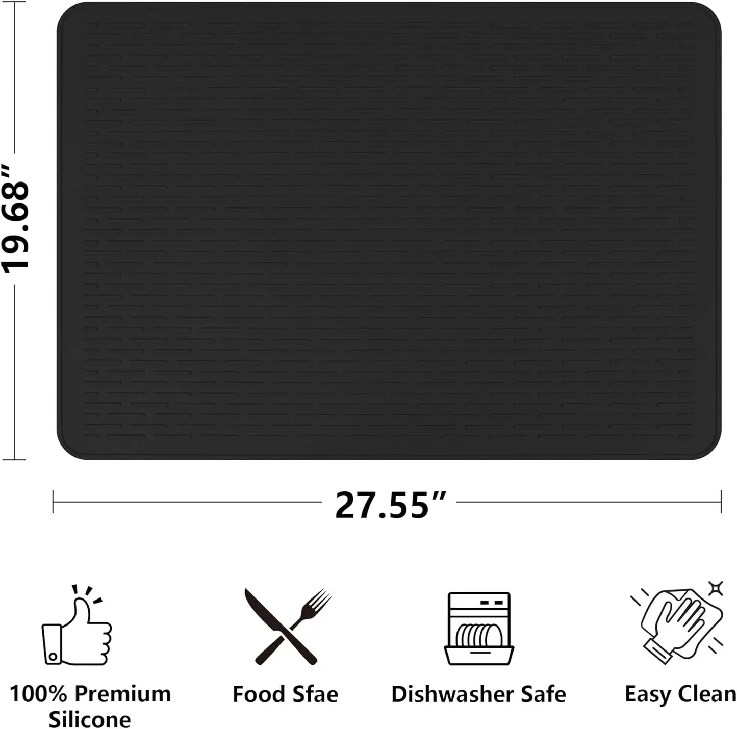 XXL Silicone Stove Top Cover, Glass Cooktop Protector (Black, 28"x20")