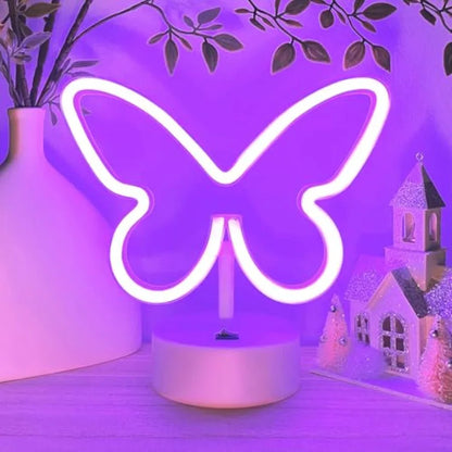 Butterfly Neon Sign Led Lights, Colorful Lamp, USB/Battery
