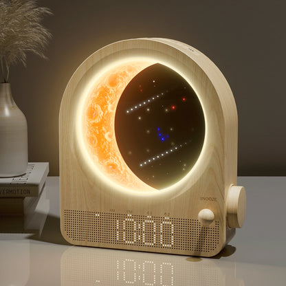Sunrise Alarm Clocks for Bedrooms, Stepless Dimmable Moon Lamp Dual Alarm Clock