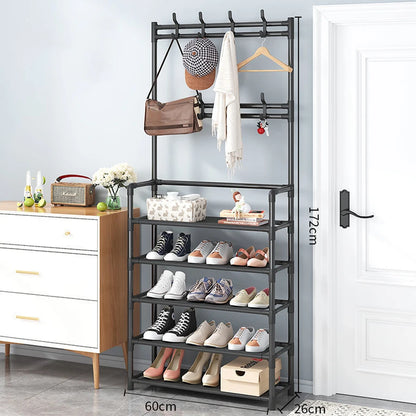 5 Layers Integrated Shoe & Coat Rack, Space Saving Multi-Layer