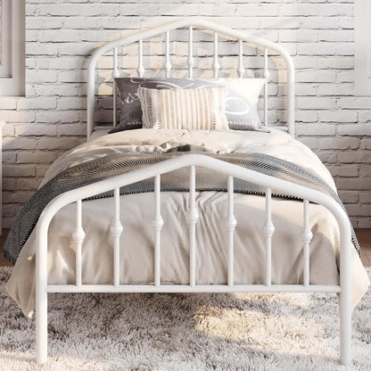Wrought Iron, Victorian, Twin Size Metal Platform Bed Frame