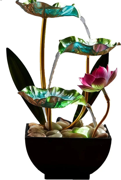 Tabletop Waterfall Fountain w/LED Lights, Meditation, Relaxing