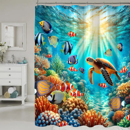72"x72" Sea Turtle Shower Curtain with Hooks