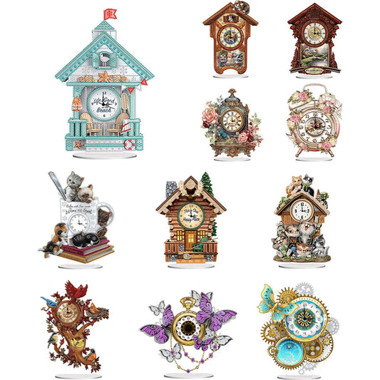 Decorative Clock, Various Shapes, Animal, Diamond, Glitter