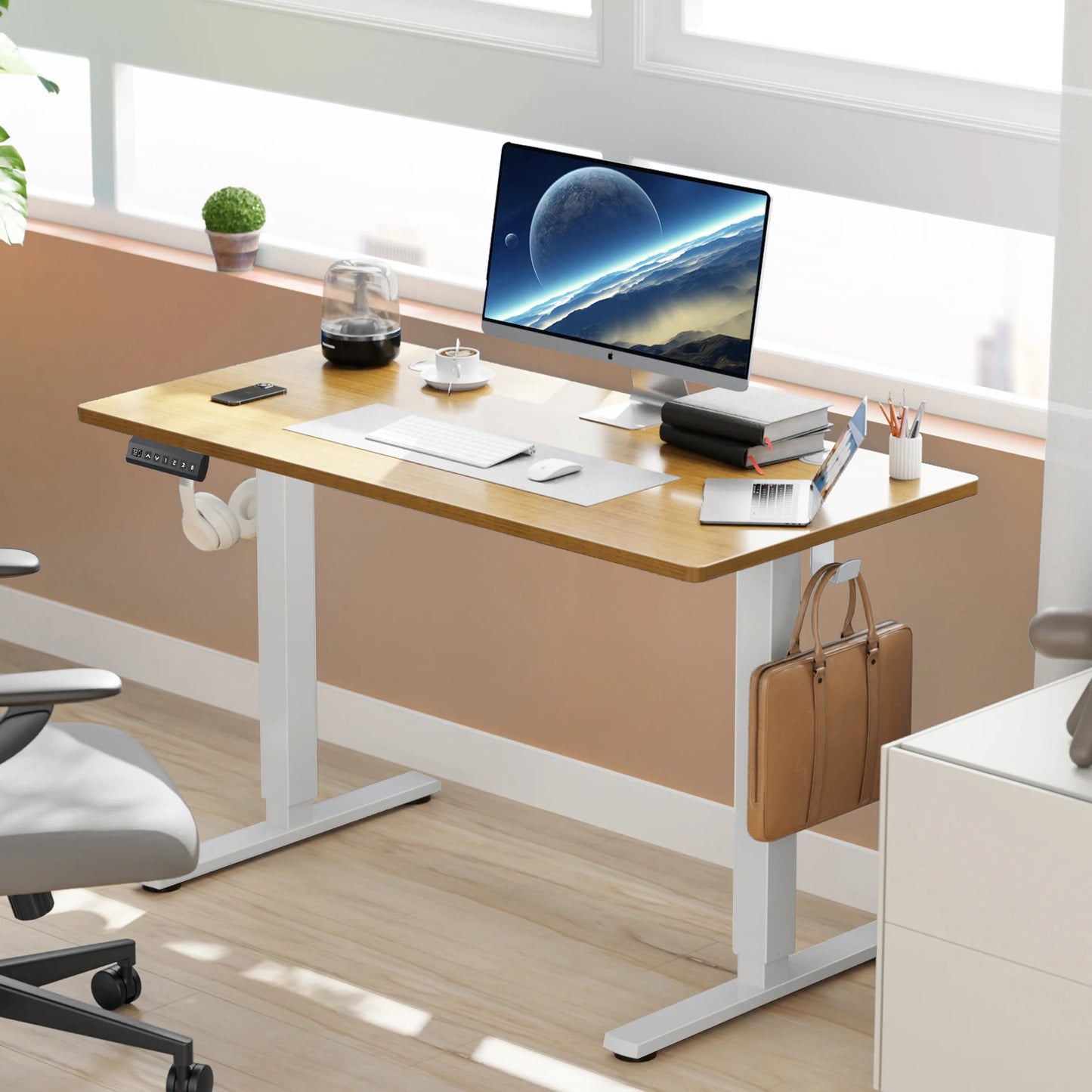 Sit, Standup Adjustable 40"x24" Computer Desk Workstation